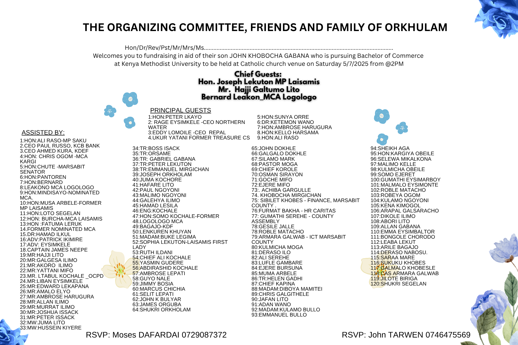 Invitation Card for Fundraiser